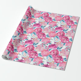 Elegant Chic Pink Floral Pattern Gift Cadeaupapier