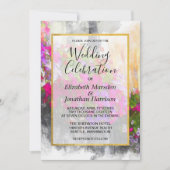 Elegant Chic Pink Florals Waterverf Weddenschap Kaart (Voorkant)