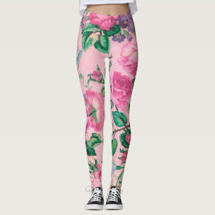 Elegant chic Pink Florence patroon Leggings