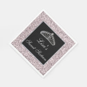 Elegant Chic Pink Glitter Tiara Sweet 16 Servet (Hoek)