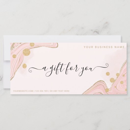 Elegant Chic Pink Gold Marble Agate Certificate (Voorkant)