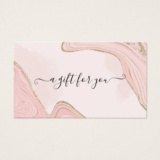 Elegant Chic Pink Gold Marble Agate Gift Kaart (Voorkant)