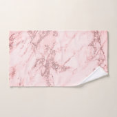 Elegant chic pink gray silver marble bad handdoek (Handdoek)