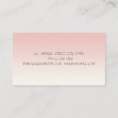 Elegant Chic Pink Ribbon Bow, Glitter Bokeh Visitekaartje (Achterkant)