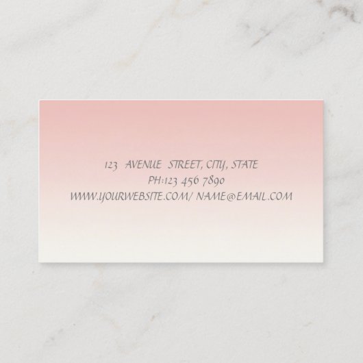 Elegant Chic Pink Ribbon Bow, Glitter Bokeh Visitekaartje (Achterkant)