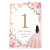 Elegant Chic Pink Roses Gold Quinceanera Kaart (Achterkant)
