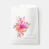 Elegant Chic Pink Waterverf Floral Wedding Custom Bedankzakje (Voorkant)