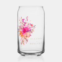Elegant Chic Pink Waterverf Floral Wedding Custom