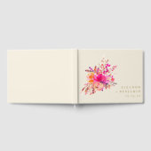 Elegant Chic Pink Waterverf Floral Wedding Custom Gastenboek (Volledig)