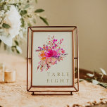 Elegant Chic Pink Waterverf Floral Wedding Custom Kaart<br><div class="desc">Gepersonaliseerde Modern Chic Roze Waterverf Floral Elegant Bruiloft Aangepaste Tafel Nummer</div>