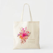 Elegant Chic Pink Waterverf Floral Wedding Custom Tote Bag (Voorkant)