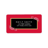 Elegant Chic Pink with Watercolor Floral Address Etiket (Voorkant)