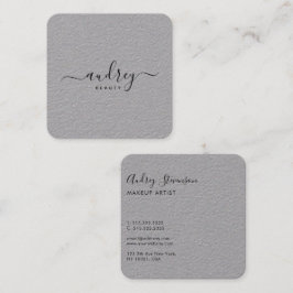 Elegant Chic Premium Gray Signature Typografie Vierkante Visitekaartje