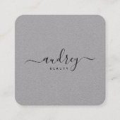 Elegant Chic Premium Gray Signature Typografie Vierkante Visitekaartje (Voorkant)