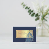 Elegant Chic Professional, blauw dress Visitekaartje (Staand voorkant)