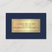 Elegant Chic Professional, blauw dress Visitekaartje (Achterkant)