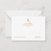 Elegant Chic Professional Gold Monogramed Notitiekaartje (Voorkant)