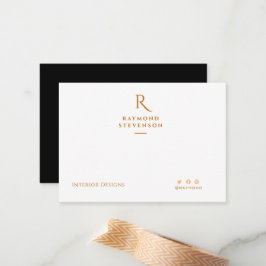 Elegant Chic Professional Gold Monogramed Notitiekaartje