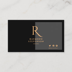 Elegant Chic Professional Gold Monogramed Visitekaartje