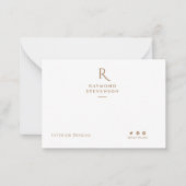 Elegant Chic Professional Light Brown monogrammen Notitiekaartje (Voorkant)