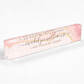 Elegant Chic Professional Roze Gold Marble Agate Naambordje