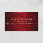Elegant Chic Red Glitter Bokeh Gold Confetti Visitekaartje (Achterkant)