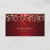 Elegant Chic Red Glitter Bokeh Gold Confetti Visitekaartje (Voorkant)