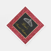 Elegant Chic Red Glitter Tiara Sweet 16 Servet (Hoek)