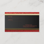 Elegant Chic Red Glittery Reference Kaart (Achterkant)