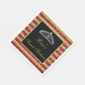 Elegant Chic Red Gold Glitter Tiara Sweet 16 Servet (Hoek)