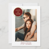 Elegant Chic Red Gold Photo Sophisticding Wedding (Voorkant)