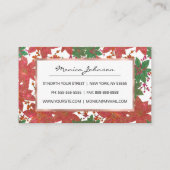 Elegant Chic Red Green Glitter kerstFloral Aanbevelingskaartje (Achterkant)