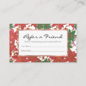 Elegant Chic Red Green Glitter kerstFloral Aanbevelingskaartje (Voorkant)