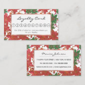 Elegant Chic Red Green Glitter kerstFloral Klantenkaartje (Voorkant / Achterkant)