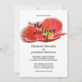 Elegant Chic Red Poppies Floral Wedding Kaart (Voorkant)
