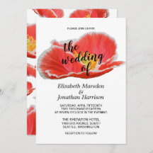 Elegant Chic Red Poppies Floral Wedding