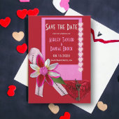 Elegant Chic Red Valentijn Formal Romantic Wedding Save The Date
