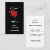 Elegant chic red wine glass Sommelier winemaker Visitekaartje (Voorkant / Achterkant)