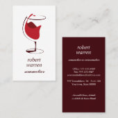 Elegant chic red wine glass Sommelier winemaker Visitekaartje (Voorkant / Achterkant)