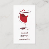 Elegant chic red wine glass Sommelier winemaker Visitekaartje (Voorkant)