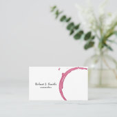Elegant chic red wine stain Sommelier Visitekaartje (Staand voorkant)