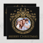 Elegant Chic Regal Foto Kerstmis Feestdagenkaart (Voorkant / Achterkant)
