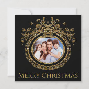 Elegant Chic Regal Foto Kerstmis Feestdagenkaart
