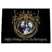 Elegant Chic Regal Foto met kerstfeestdag Groot Cadeauzakje (Voorkant)