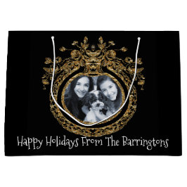 Elegant Chic Regal Foto met kerstfeestdag Groot Cadeauzakje