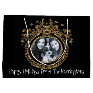 Elegant Chic Regal Foto met kerstfeestdag Groot Cadeauzakje