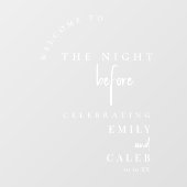 Elegant Chic Rehearsal Dinner Mirror Welcome Sign  Raamsticker (Vel)