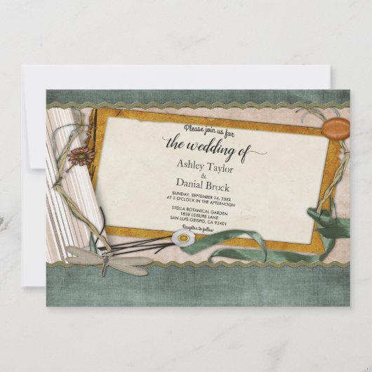 Elegant Chic  Retro Classy Modern Wedding Kaart (Voorkant)