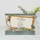 Elegant Chic  Retro Classy Modern Wedding Kaart (Staand voorkant)