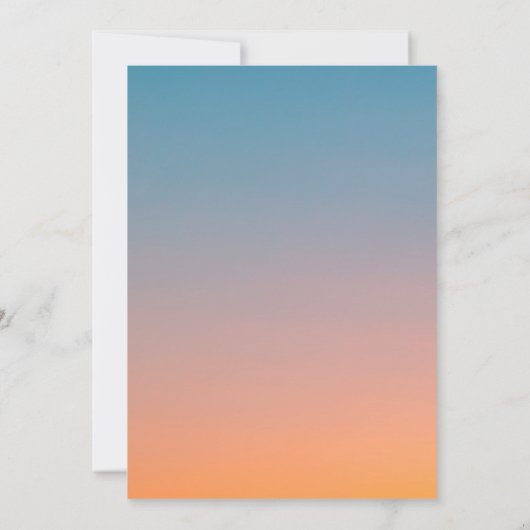 Elegant chic  retro sky Wedding Invitation Kaart (Achterkant)